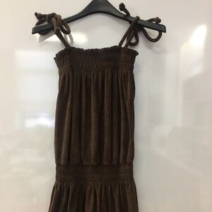 RAVIYA BROWN terry cloth beach Dress sz s